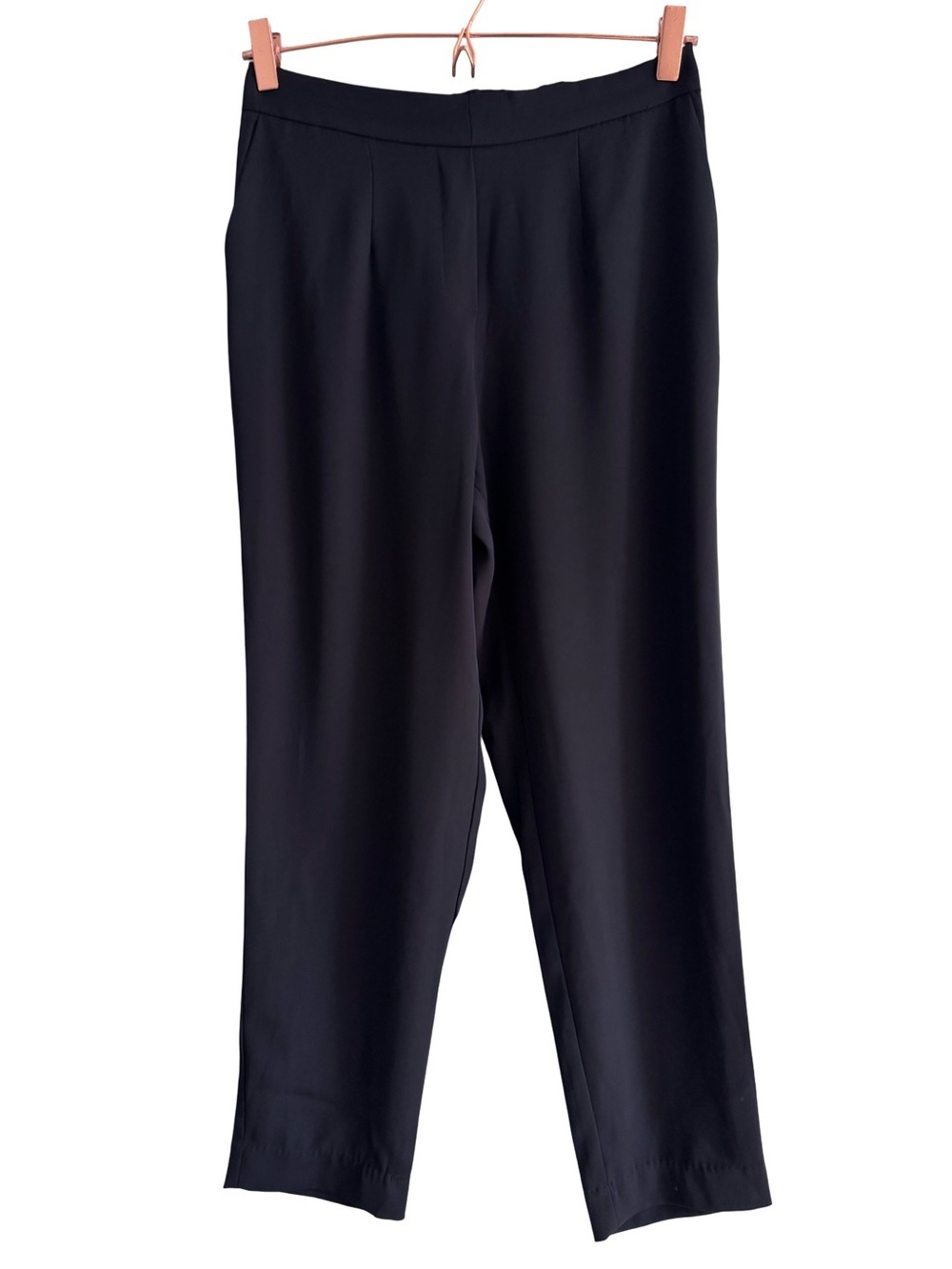 Six/Fifty Tapered Elastic Waist Pull On Dress Pants Medium Black Pleated